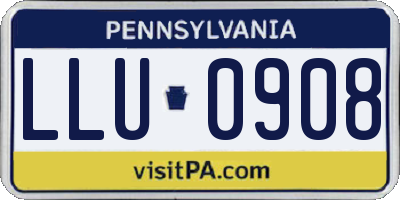 PA license plate LLU0908
