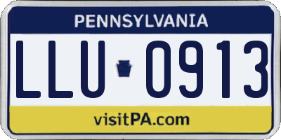 PA license plate LLU0913