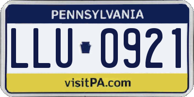 PA license plate LLU0921