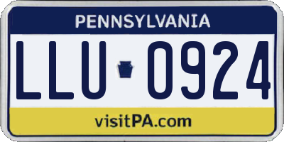 PA license plate LLU0924