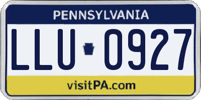 PA license plate LLU0927