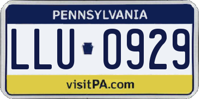 PA license plate LLU0929