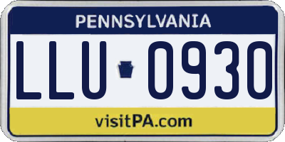 PA license plate LLU0930