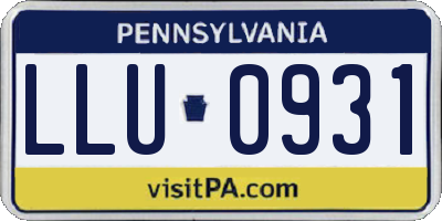 PA license plate LLU0931