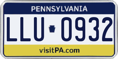 PA license plate LLU0932