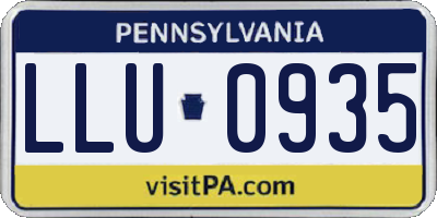 PA license plate LLU0935