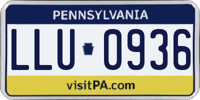PA license plate LLU0936