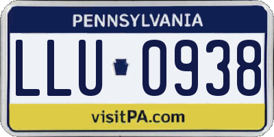 PA license plate LLU0938
