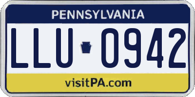 PA license plate LLU0942