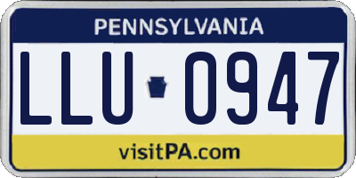 PA license plate LLU0947