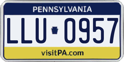 PA license plate LLU0957
