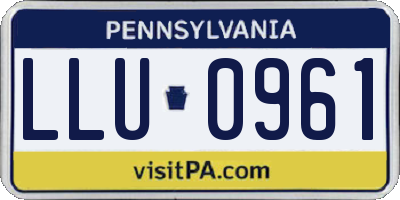 PA license plate LLU0961