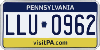 PA license plate LLU0962