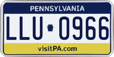 PA license plate LLU0966