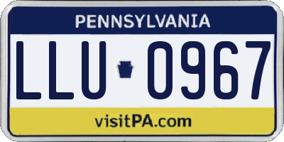 PA license plate LLU0967