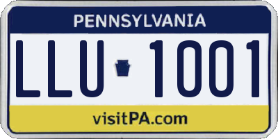 PA license plate LLU1001