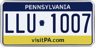 PA license plate LLU1007