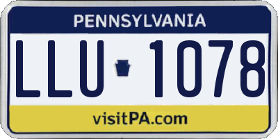 PA license plate LLU1078