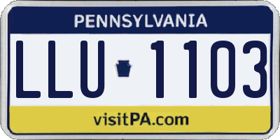PA license plate LLU1103