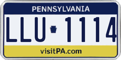 PA license plate LLU1114