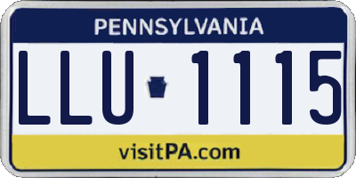PA license plate LLU1115