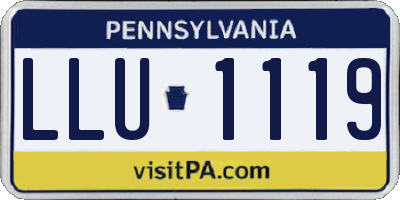 PA license plate LLU1119