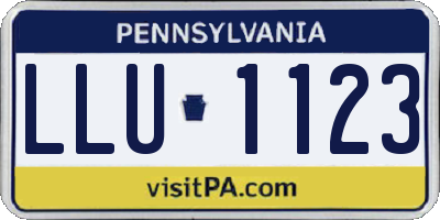 PA license plate LLU1123