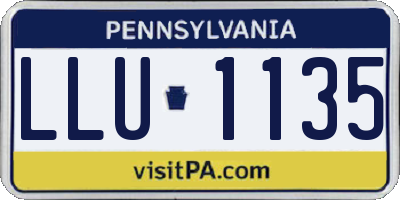 PA license plate LLU1135