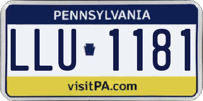 PA license plate LLU1181