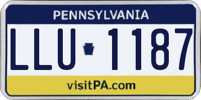 PA license plate LLU1187