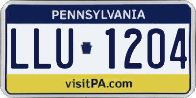 PA license plate LLU1204