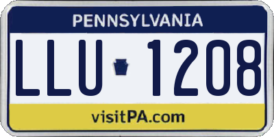 PA license plate LLU1208
