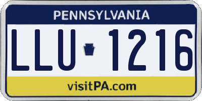 PA license plate LLU1216