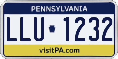 PA license plate LLU1232