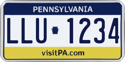 PA license plate LLU1234