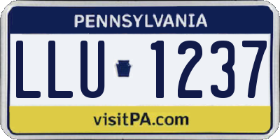 PA license plate LLU1237