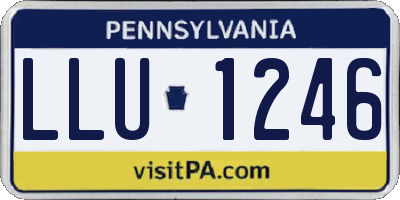 PA license plate LLU1246