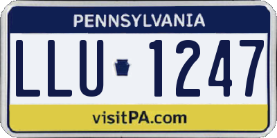 PA license plate LLU1247