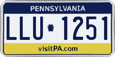 PA license plate LLU1251