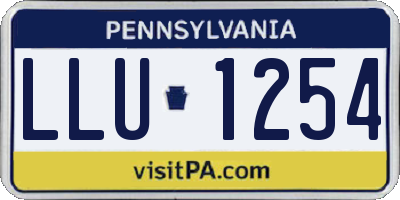 PA license plate LLU1254