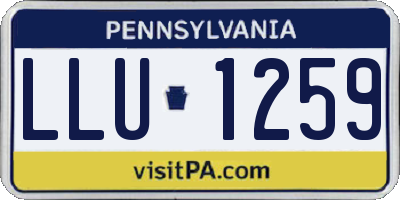 PA license plate LLU1259