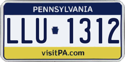 PA license plate LLU1312