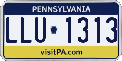 PA license plate LLU1313