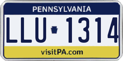 PA license plate LLU1314