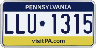 PA license plate LLU1315