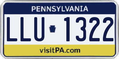 PA license plate LLU1322