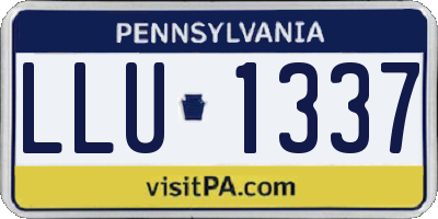 PA license plate LLU1337