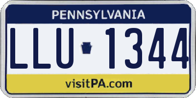 PA license plate LLU1344