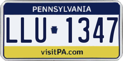 PA license plate LLU1347