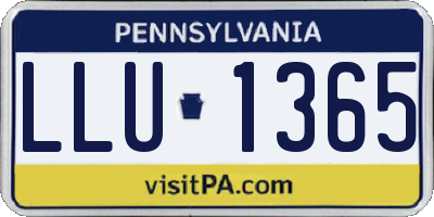 PA license plate LLU1365